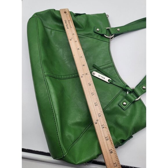 RELIC Y2K Apple Green Shoulder Bag Faux Leather Purse Double Strap *Flaw - Picture 5 of 12